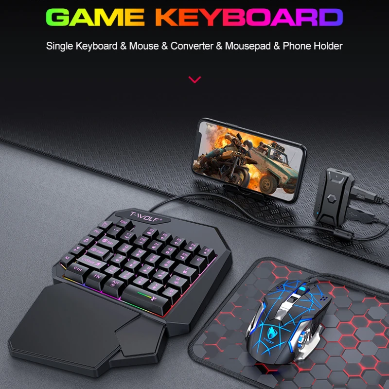 T-WOLF TF900 tek elle klavye t - Gaming Hand Accessories incelemesi ve fiyatı
